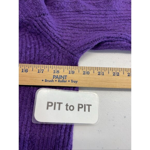 Talbots Purple wool Alpaca blend mock neck sweater size L Cozy Super soft - Picture 3 of 7